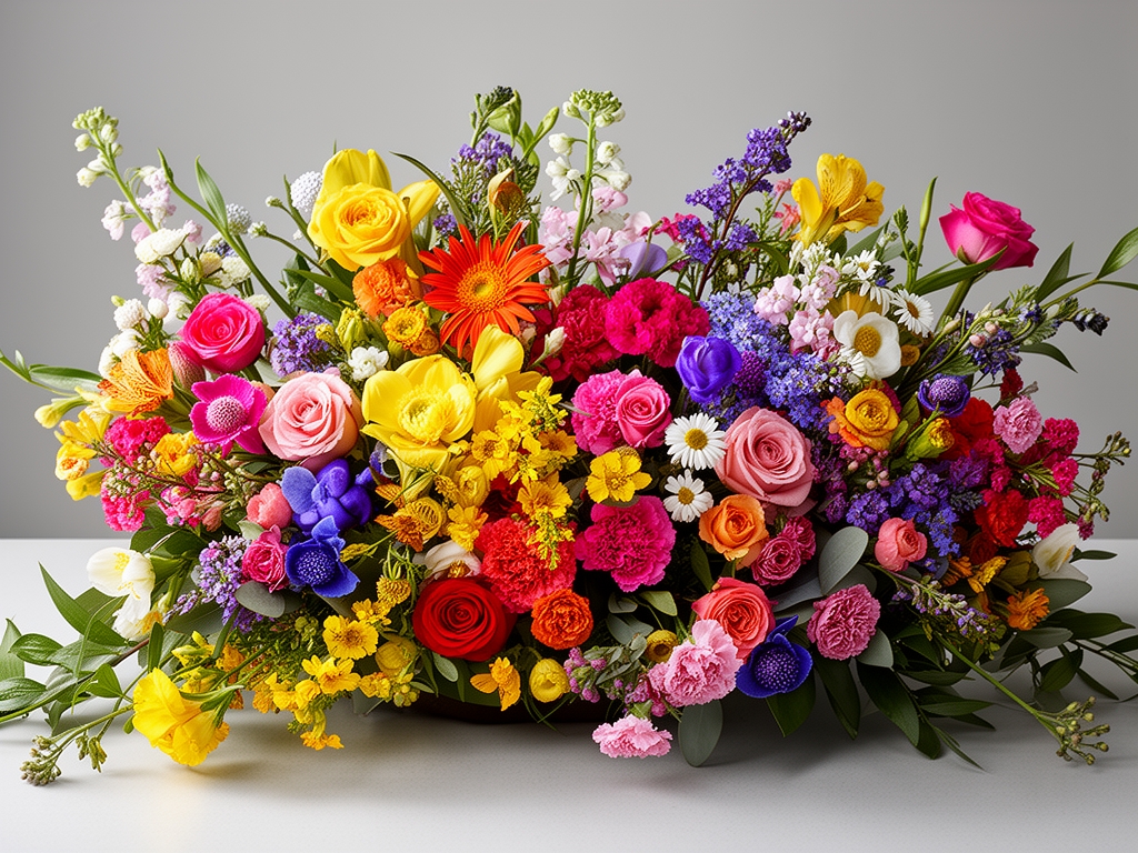 Arrangement coloré d'aliments méditerranéens frais incluant des légumes variés, des fruits, des herbes aromatiques et des légumineuses sur une surface en pierre naturelle claire